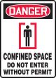 Danger Confined Space Do Not Enter Without Permit (w/ graphic)