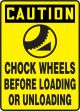 CHOCK WHEELS BEFORE LOADING OR UNLOADING (W/GRAPHIC)
