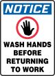 WASH HANDS BEFORE RETURNING TO WORK (W/GRAPHIC)