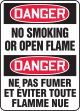 DANGER NO SMOKING OR OPEN FLAME