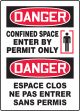 DANGER CONFINED SPACE ENTER BY PERMIT ONLY (W/GRAPHIC)