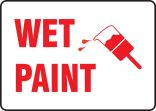 Safety Sign, Legend: WET PAINT