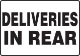 DELIVERIES IN REAR