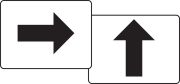 (RIGHT ARROW) / (UP ARROW)