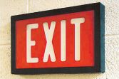 Safety Sign, Legend: SELF-LUMINOUS EXIT SIGN - ABS BLACK PLASTIC FRAME