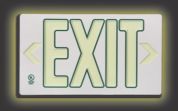 ULTRA-GLOW™ EXIT SIGN - PLASTIC CASE W/ OUTLINE LETTERS