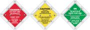 DANGER DO NOT USE SCAFFOLD KEEP OFF ... / CAUTION SCAFFOLD DOES NOT MEET FEDERAL/STATE ... / OK SCAFFOLD SAFE FOR USE ...
