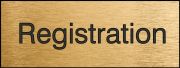 Safety Sign, Legend: REGISTRATION