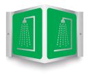 Brushed Aluminum 3D Projection Signs: Emergency Shower