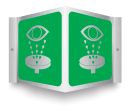 Brushed Aluminum 3D Projection Signs: Eye Wash
