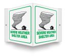 Severe weather signs, sign, shelter area