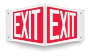 Safety Sign, Legend: EXIT (WHITE/RED)