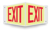 Safety Sign, Legend: EXIT (red letters on glow background)