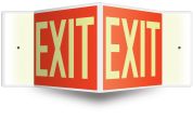 Safety Sign, Legend: EXIT (GLOW/RED)