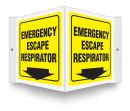 Safety Sign, Legend: EMERGENCY ESCAPE RESPIRATOR