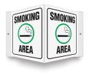 Safety Sign, Legend: SMOKING AREA