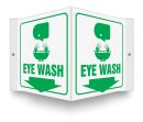 Safety Sign, Legend: EYE WASH (W/GRAPHIC) (ARROW)