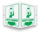 Safety Sign, Legend: SAFETY SHOWER (W/GRAPHIC) (ARROW)