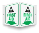 Safety Sign, Legend: FIRST AID (W/GRAPHIC) (ARROW)