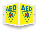 Safety Sign, Legend: AED (W/GRAPHIC)