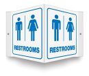Safety Sign, Legend: REST ROOMS