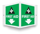Safety Sign, Legend: FIRST AID (W/GRAPHIC) (ARROW)