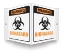 Safety Sign, Header: WARNING, Legend: WARNING BIOHAZARD