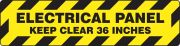 Safety Sign, Legend: ELECTRICAL PANEL KEEP CLEAR 36 INCHES