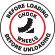 BEFORE LOADING CHOCK WHEELS BEFORE UNLOADING W/GRAPHIC