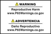 Multilingual Prop 65 Label: Reproductive Harm