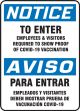 Notice To Enter Employees & Visitors Required To Show Proof Of COVID-19 Vaccination