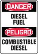 Safety Sign, Header: DANGER/PELIGRO, Legend: DIESEL FUEL (BILINGUAL)