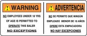 Safety Sign: Warning No Employees Under 18 yrs of age