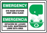 EYE WASH STATION KEEP AREA CLEAR (W/GRAPHIC) (BILINGUAL)