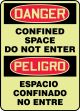 CONFINED SPACE DO NOT ENTER (Glow) (Bilingual)