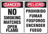 NO SMOKING MATCHES OPEN FLAME (BILINGUAL)
