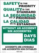 SAFETY IS THE PRIORITY QUALITY IS THE STANDARD WITHOUT AN ACCIDENT #### DAYS ACCIDENTS ARE AVOIDABLE (BILINUGAL - SPANISH)