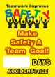 Digi-Day® 3 Magnetic Faces: Teamwork Improves Safety - Make Safety A Team Goal - _ Days Accident Free
