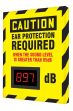 OSHA Caution Industrial Decibel Safety Signs: Ear Protection Required When The Sound Level Is Greater Than 85 db