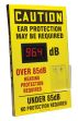 OSHA Caution Decibel Meter Sign With Ear Plug Dispenser