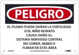 LEAD MAY DAMAGE FERTILITY SIGN - SPANISH