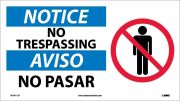 NOTICE NO TRESPASSING SIGN - BILINGUAL