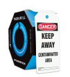 Safety Tag, Header: DANGER, Legend: Danger Keep Away Contaminated Area