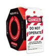 Safety Tag, Header: DANGER, Legend: DANGER DO NOT OPERATE EQUIPMENT LOCKED OUT BY
