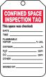 CONFINED SPACE INSPECTION TAG.