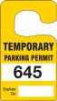 TEMPORARY PARKING PERMIT EXPIRES ON ___(###)
