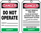 Safety Tag, Header: DANGER, Legend: DANGER DO NOT OPERATE...SAFETY