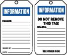 Safety Tag, Legend: INFORMATION ...