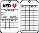 Safety Tag, Legend: AED INSPECTION TAG