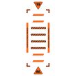 Slip-Gard™ Crosswalk Kit: Warning Forklift Crossing-Black/Orange